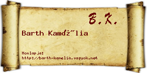 Barth Kamélia névjegykártya